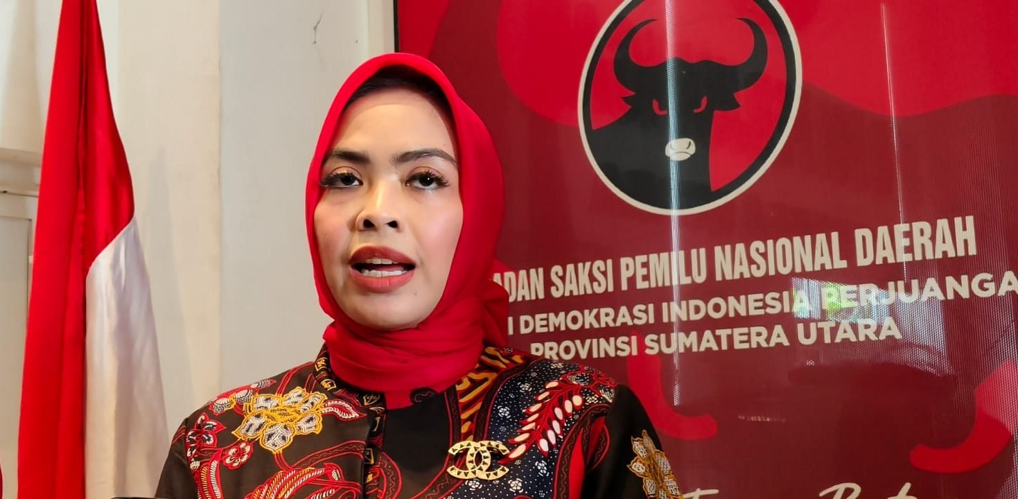 Bacalon Bupati Labuhanbatu, dr Maya Hasmita, SpOG saat di Kantor DPD PDI-P Sumut, Kota Medan.