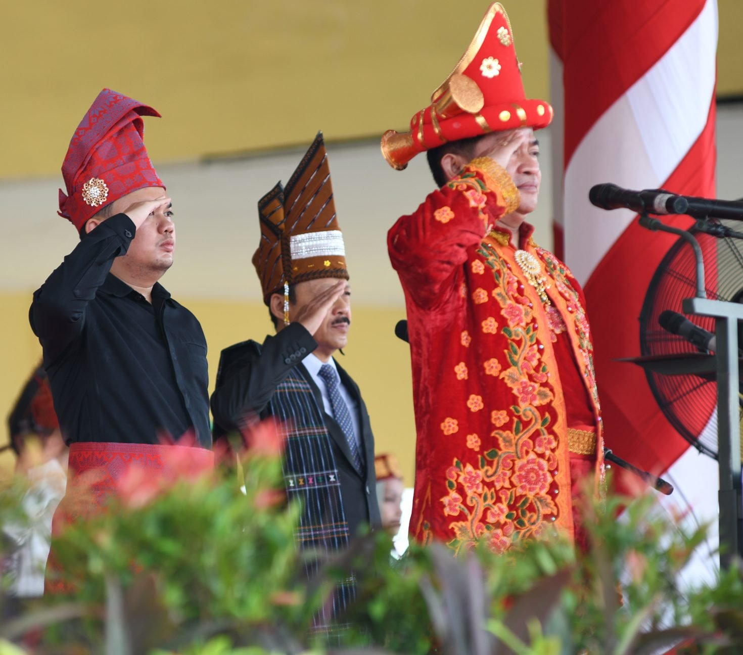Pj Gubernur Sumatera Utara (Sumut) Hassanudin memimpin upacara peringatan Hari Lahir Pancasila  di Lapangan Astaka, Jalan Pancing, 