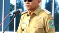 Bupati Simalungun H Anton Achmad Saragih saat sebagai pembina apel.