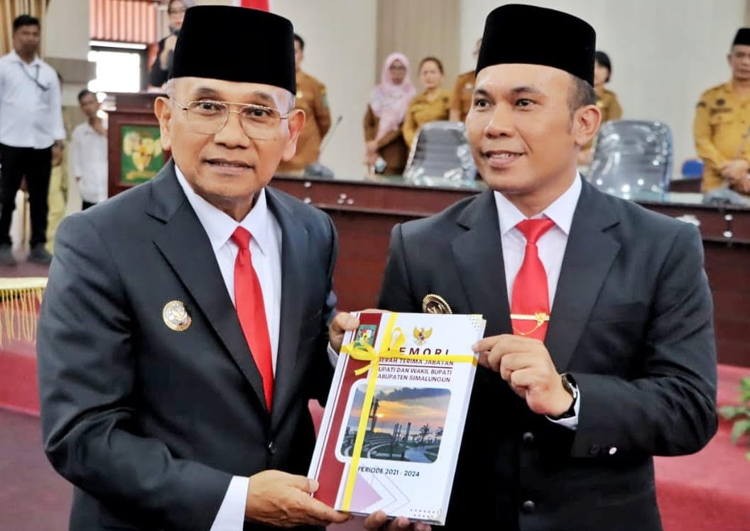 Bupati /Wakil Bupati Simalungun DR H Anton Achmad Saragih, bersama Benny Gusman Sinaga resmi memimpin Kabupaten Simalungun periode 2025-2030.