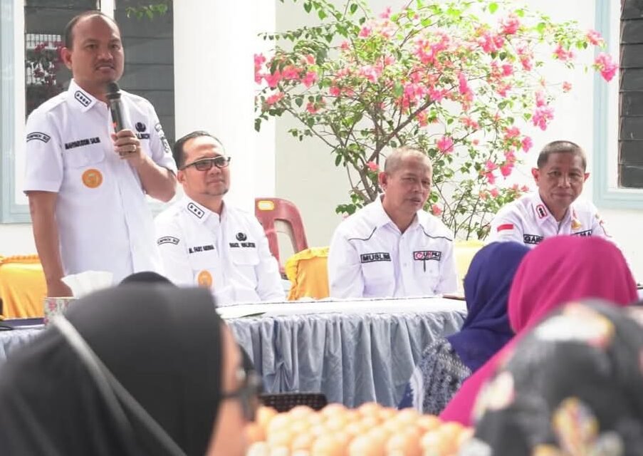 Wali kota Tanjung Balai Mahyaruddin Salim sampaikan kata sambutan di kegiatan pasar murah 