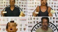 Ketujuh pelaku yang diamankan dari Jalan KL. Yos Sudarso Simpang KIM, Jalan Titi Pahlawan, Simpang pintu Tol Tanjung Mulia dan Jalan Marelan Pasar V.