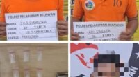 Para palaku narkoba yang diamankan beserta barbut.