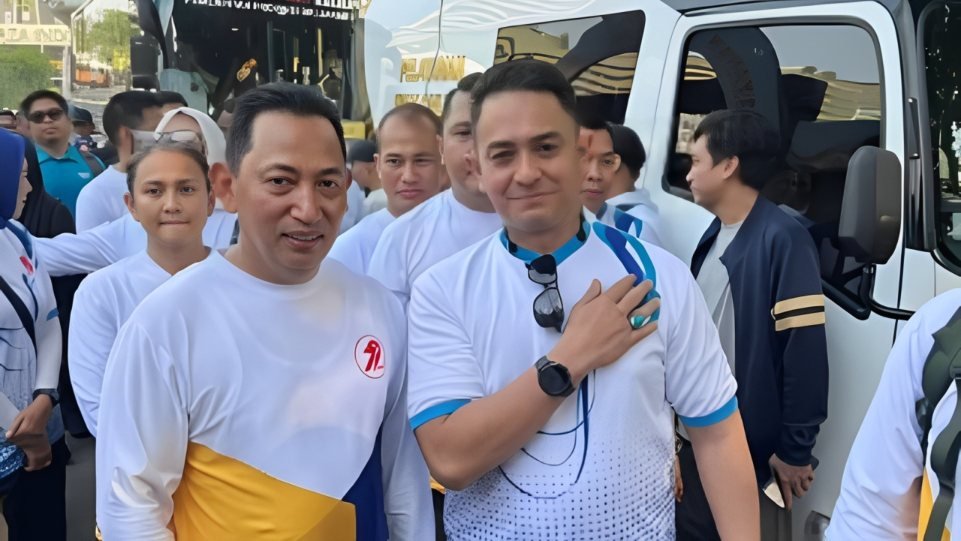 Aditya Yusma bersama Kapolri dan PJU Mabes Polri meriahkan CFD dalam rangkaian HUT Bhayangkara ke-79