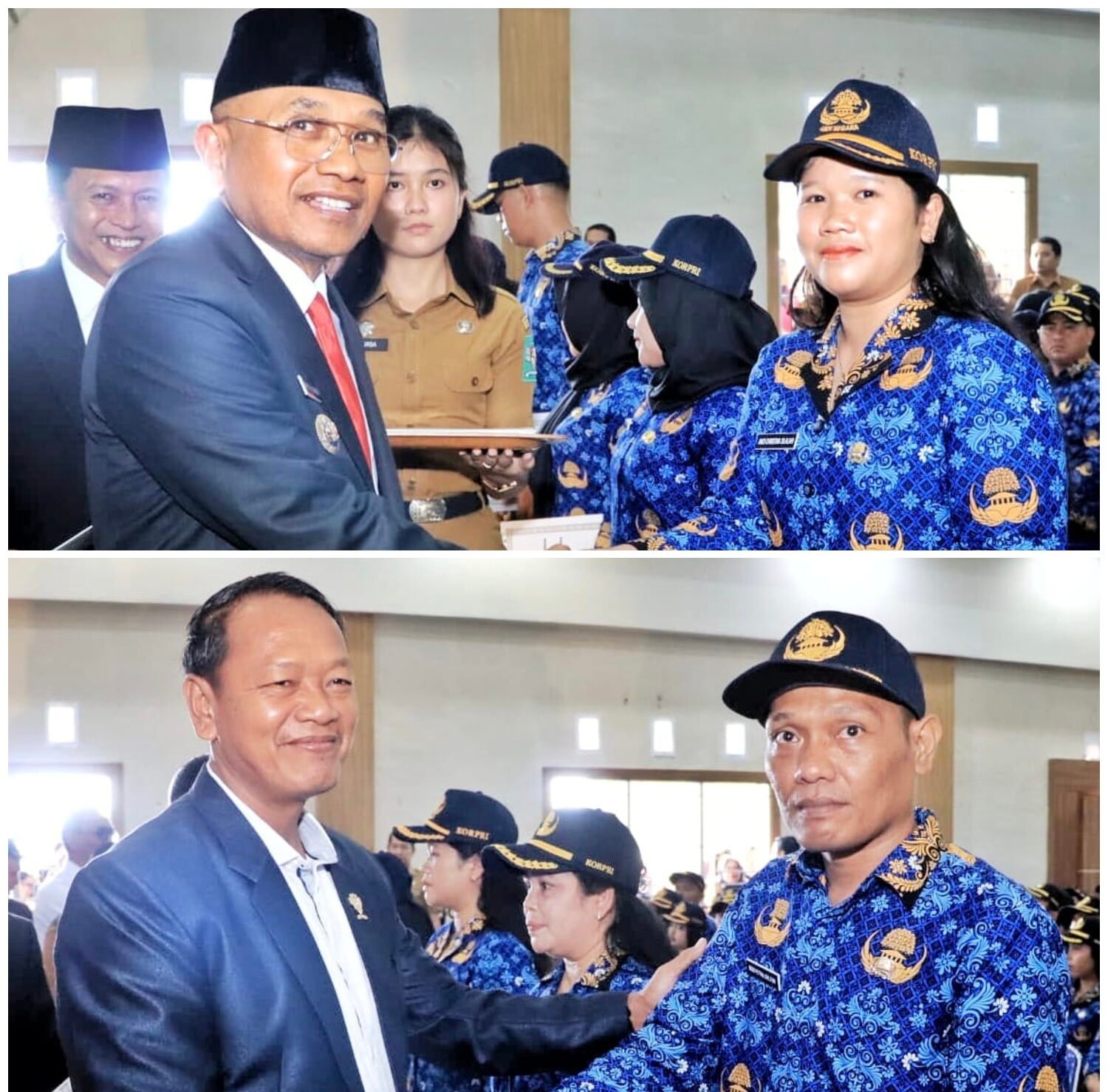 Bupati Simalungun (atas), Ketua DPRD Simalungun Sugiarto saat serahkan SK secara simbolik kepada PPPK.  