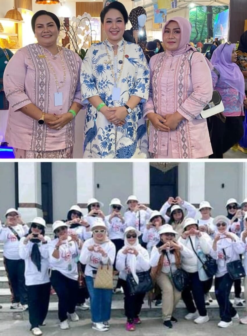 Ketua TP PKK dan Staf Ahli TP PKK Tapteng Foto Bersama dengan Pengurus TP PKK Provinsi dan Kabupaten/Kota se-Indonesia pada HUT ke-45 Dekranas tahun 2025 di Kaltim.
