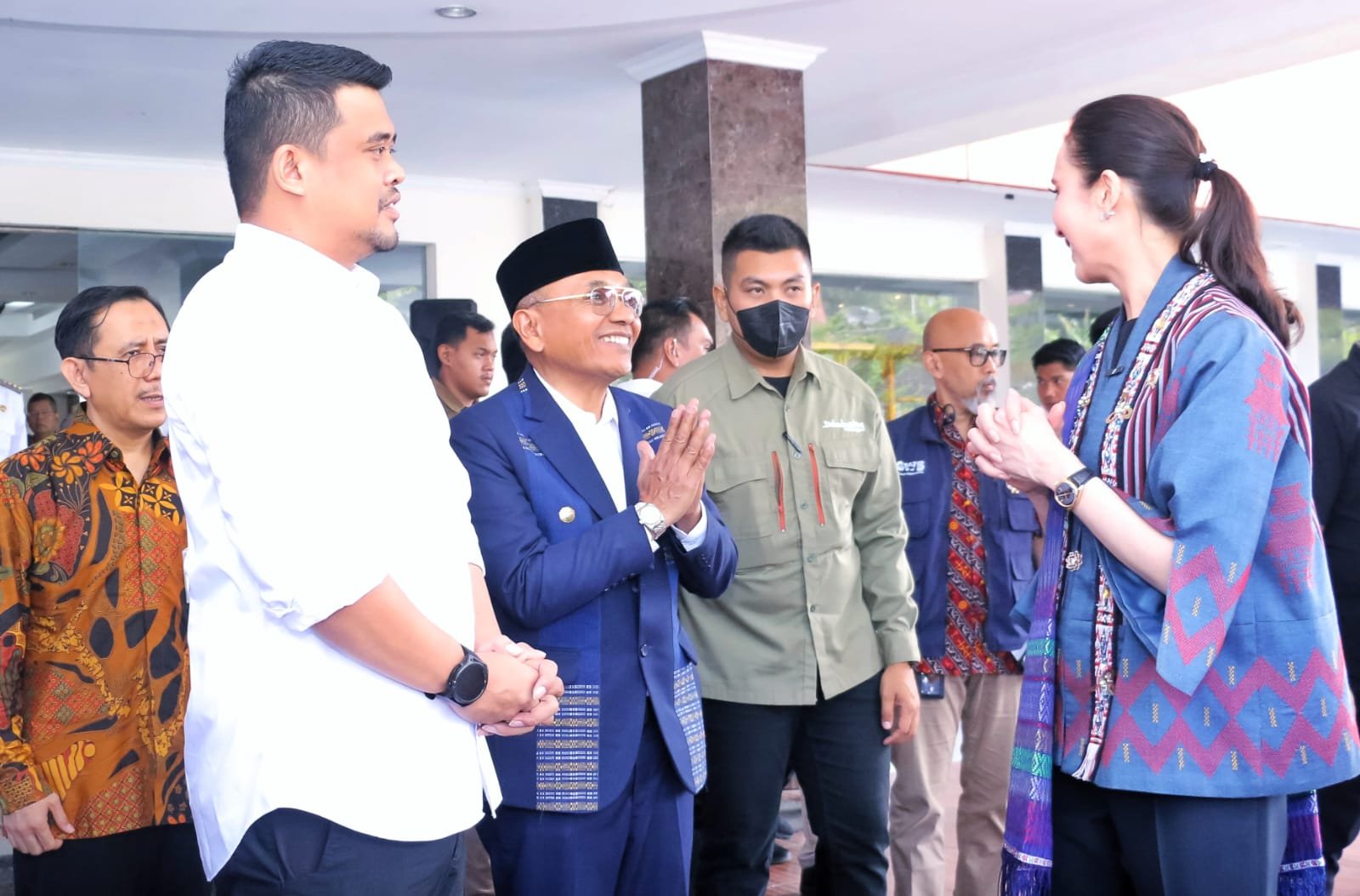Bupati Simalungun, Dr H Anton Achmad Saragih bersama Forkopimda saat menyambut kunker Menteri Pariwisata RI.