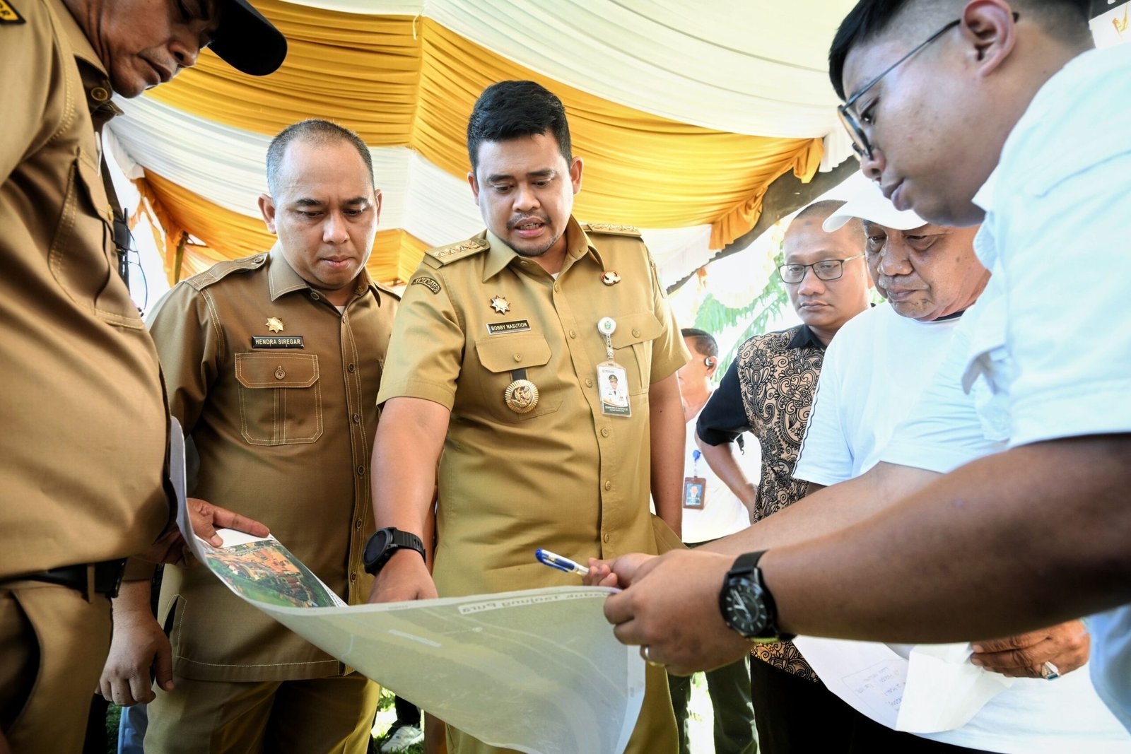 Gubernur Sumut Bobby Nasution meninjau Proses Pengerukan Sedimen Waduk di Kelurahan Pekan, Kecamatan Tanjungpura, Kabupaten Langkat,