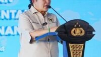 Ketua komisi lV DPR RI Titiek Seoharto saat menyampaikan sambutan pada acara Penanaman jagung serentak oleh jajaran Kepolisian Republik Indonesia yang dilaksanakan di Jawa Tengah Rabu (9/7/2025)