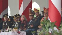 Gubernur Sumatera Utara (Sumut) Bobby Nasution memimpin Upacara Hari Ulang Tahun (HUT) ke-80 Kemerdekaan Republik Indonesia Tahun 2025 Provinsi Sumatera Utara di Lapangan Astaka Jalan William Iskandar, Percut Seituan, Deliserdang, Minggu (17/8/2025).