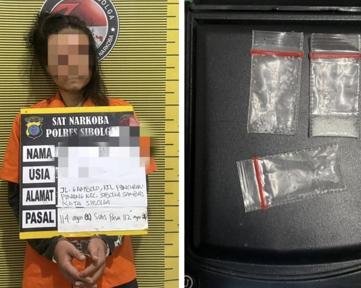 Pelaku ASM alias AM (33) tahun beserta barang bukti, diamankan di Sat Narkoba Polres Sibolga untuk dilakukan proses hukum selanjutnya, Kamis (7/8/2025).