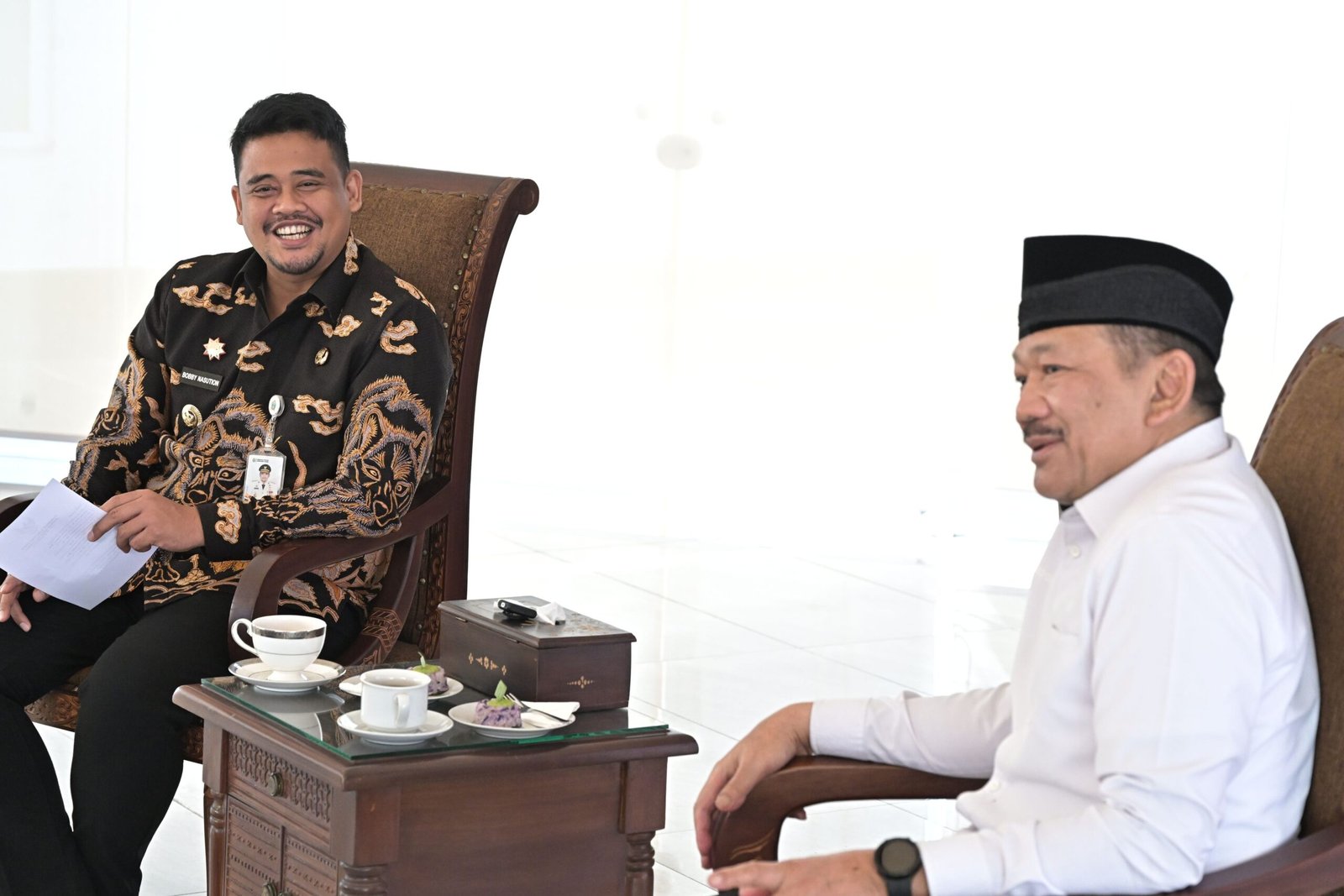 Gubernur Sumut Bobby Nasution menerima kunjungan Kepala Baznas RI Noor Achmad di Kantor Gubernur Sumut, Jalan Diponegoro Nomor 30, Medan