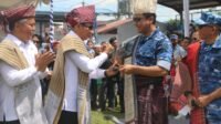 Atraksi pesawat F16 AURI mengguncang bumi Taput, dihadiri KSAU Marsekal Mohamad Tonny Harjono.