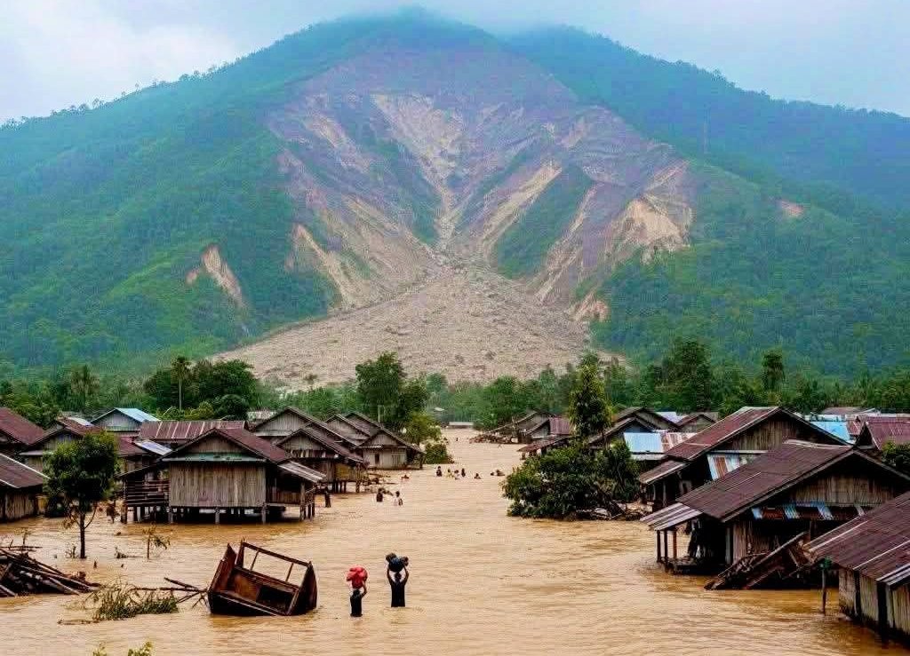 Suasana Banjir Bandeng dan tanah longsor yang terjadi di Tapteng.