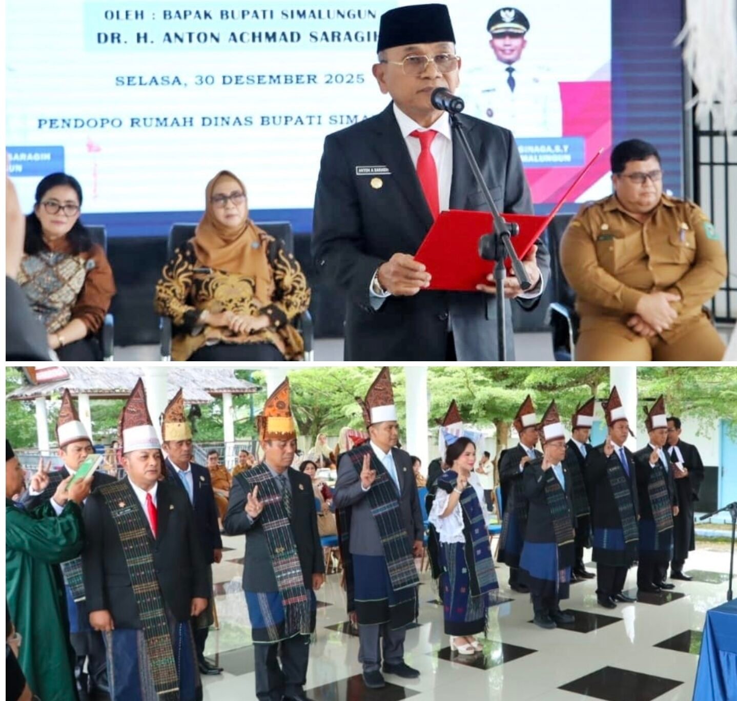 Bupati Simalungun saat lantik 14 Pejabat Pimpinan Tinggi Pratama di lingkungan Pemerintah Kabupaten Simalungun.