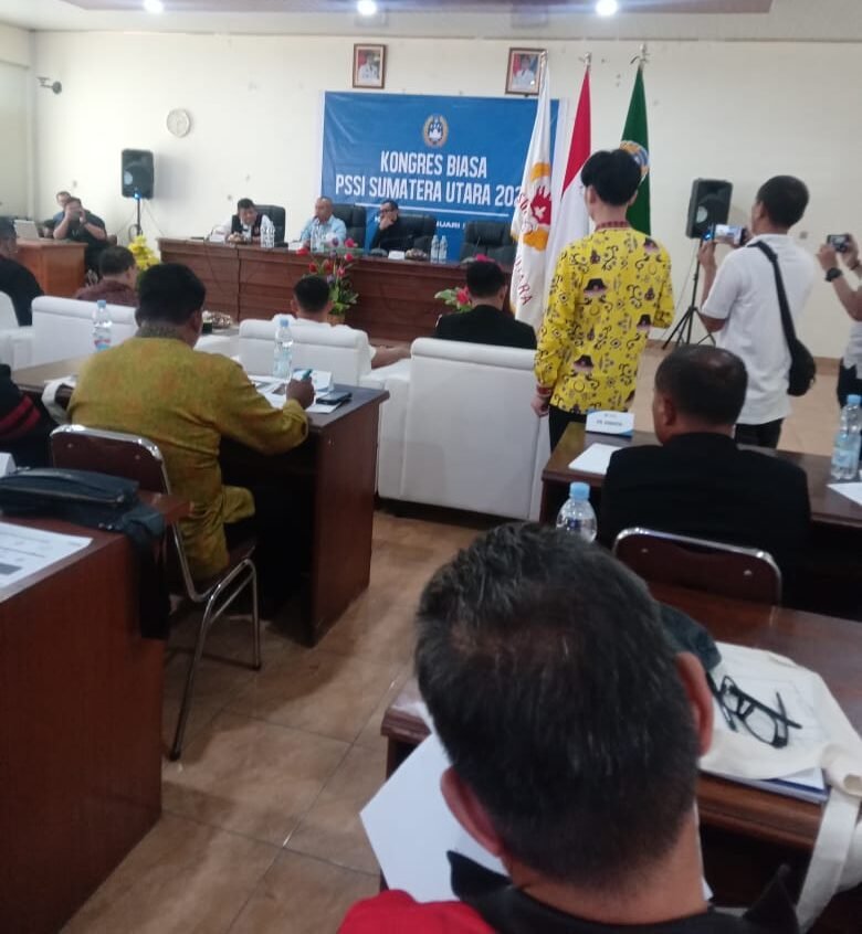 Suasana saat berlangsunya Kongres Biasa PSSI Sumatera Utara tahun 2026 di gedung KONI Sumut, Jl.Wiliem Iskandar Deli Serdang.