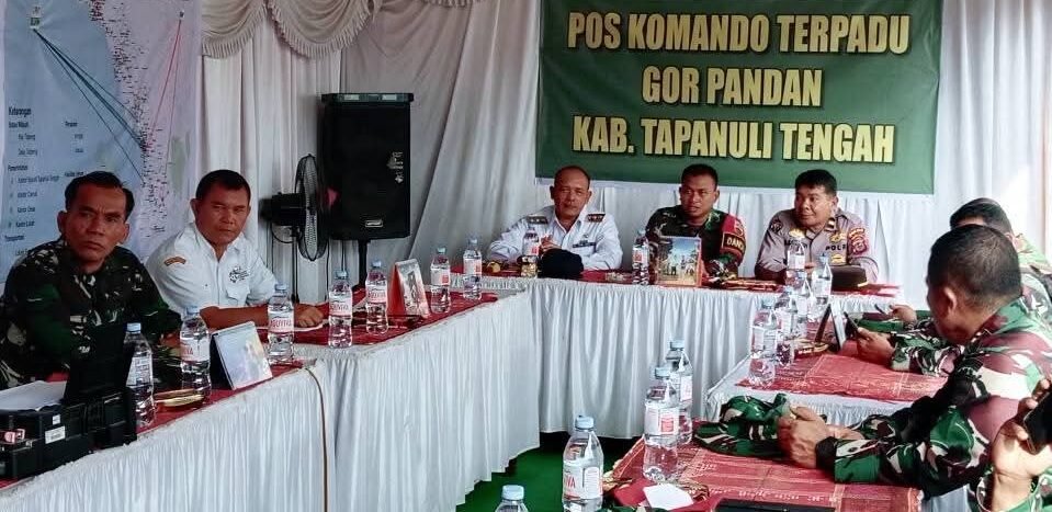 Wakil Bupati Tapteng Mahmud Efendi saat mengikuti secara Zoom meeting kegiatan Panen Raya dan Swasembada Pangan, Rabu (7/1/2026).