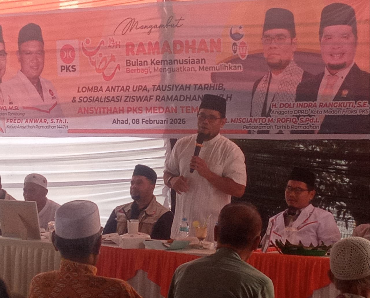 Penceramah tarhib Ramadhan di kegiatan PKS Kecamatan Medan Tembung ustadz Misgianto M Rofiq, S.Pd.I. 