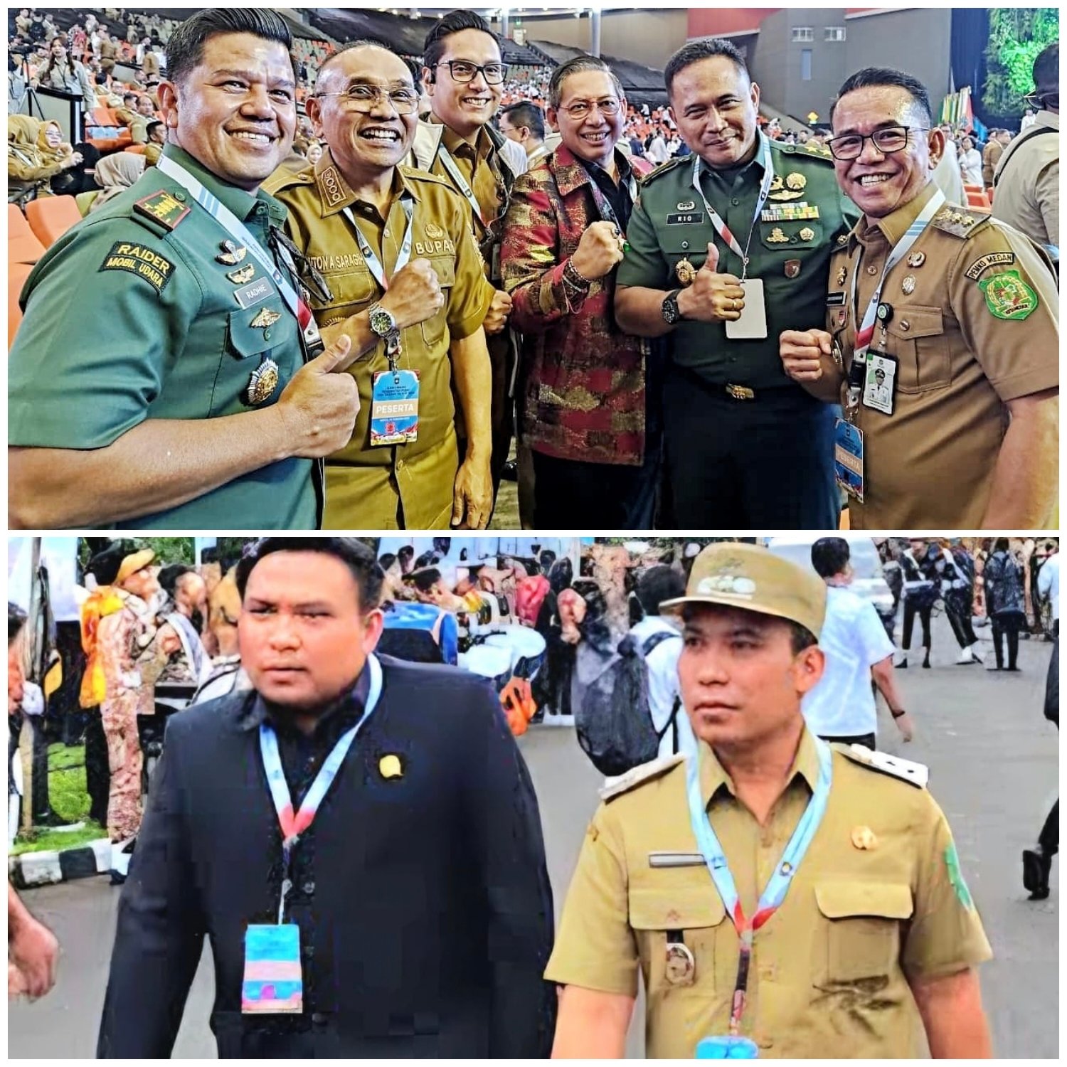 Bupati Simalungun (atas, dua dari kiri) dan Wakil Bupati Simalungun (bawah) saat Hadiri Rakornas Pemerintahan Pusat.