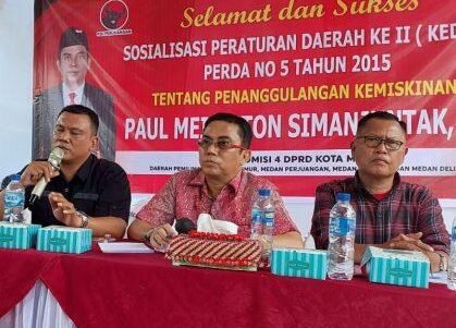 Ketua Komisi IV DPRD Medan (PDI P) Paul Mei Anton Simanjuntak SH
