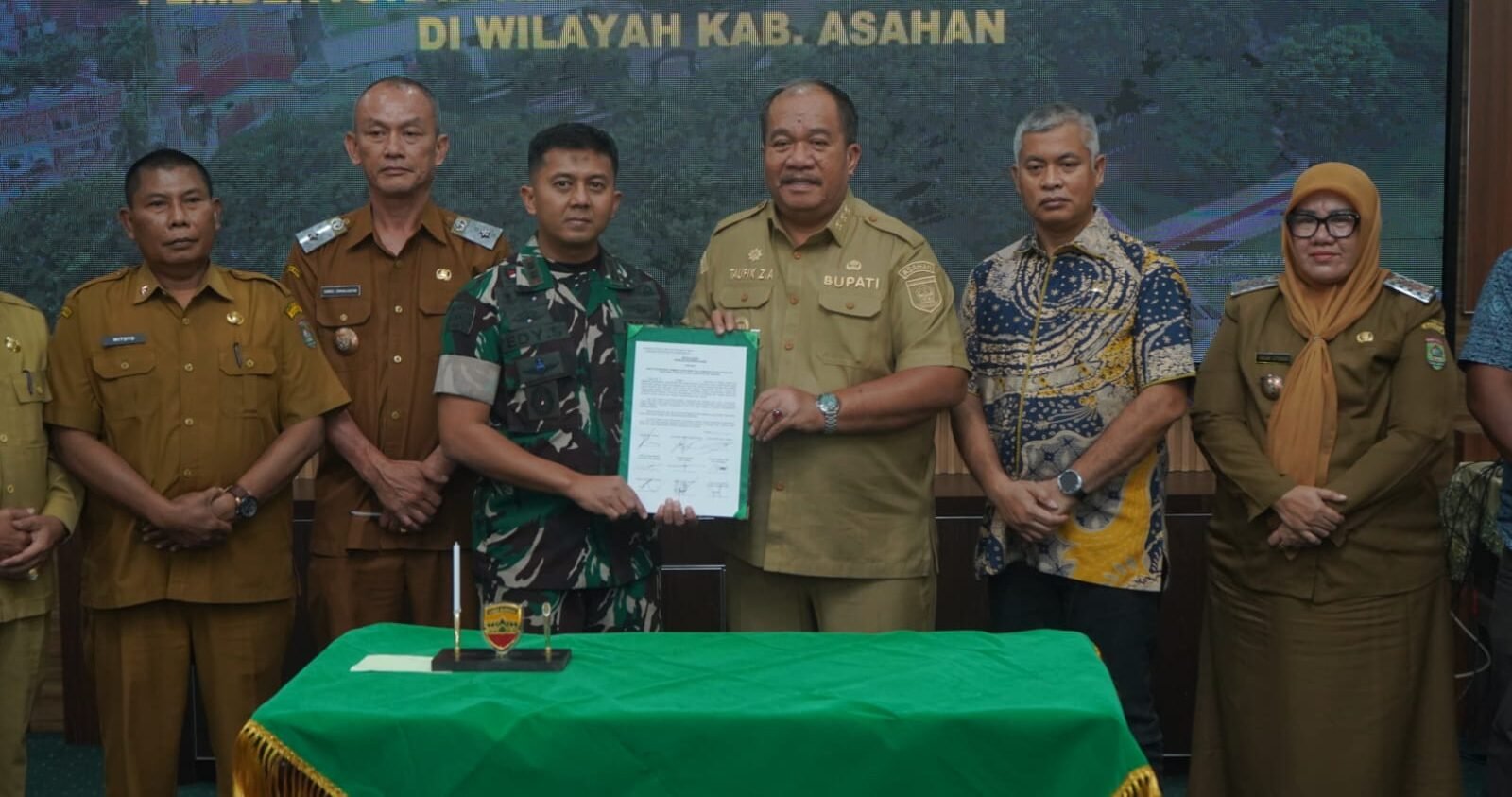 Bupati Asahan Taufik Zainal Abidin sampaikan dukungannya kepada Dandim 0208/Asahan Letkol Inf Edy Syahputra
