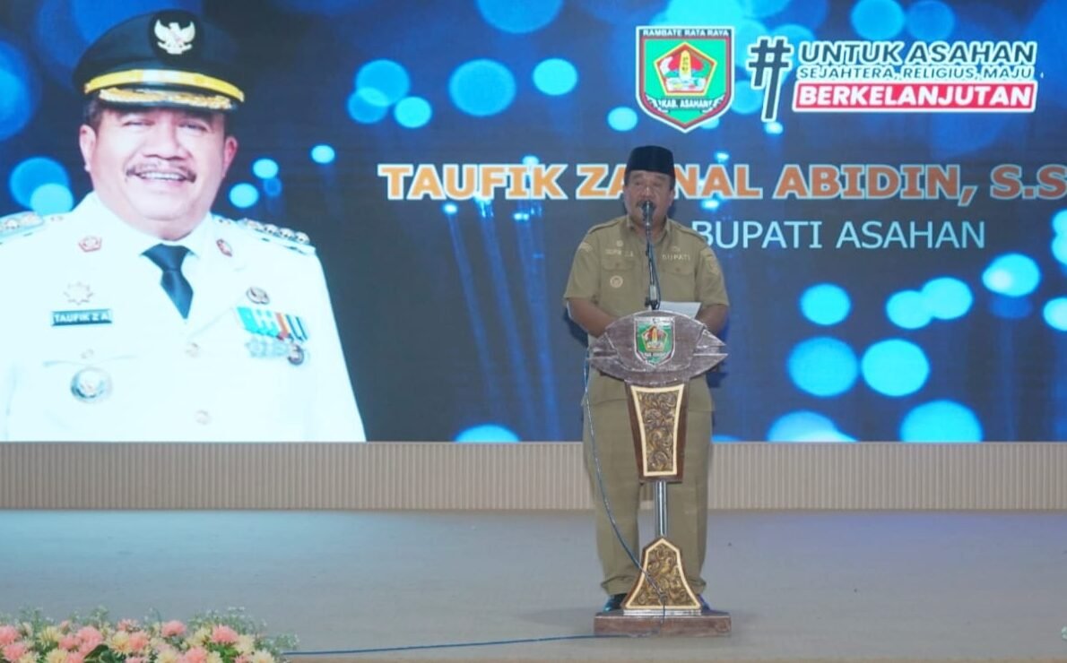 Bupati Asahan Taufik Zainal Abidin sampaikan kata sambutan diacara Konferwil ke-XVI HIMMAH Propsu