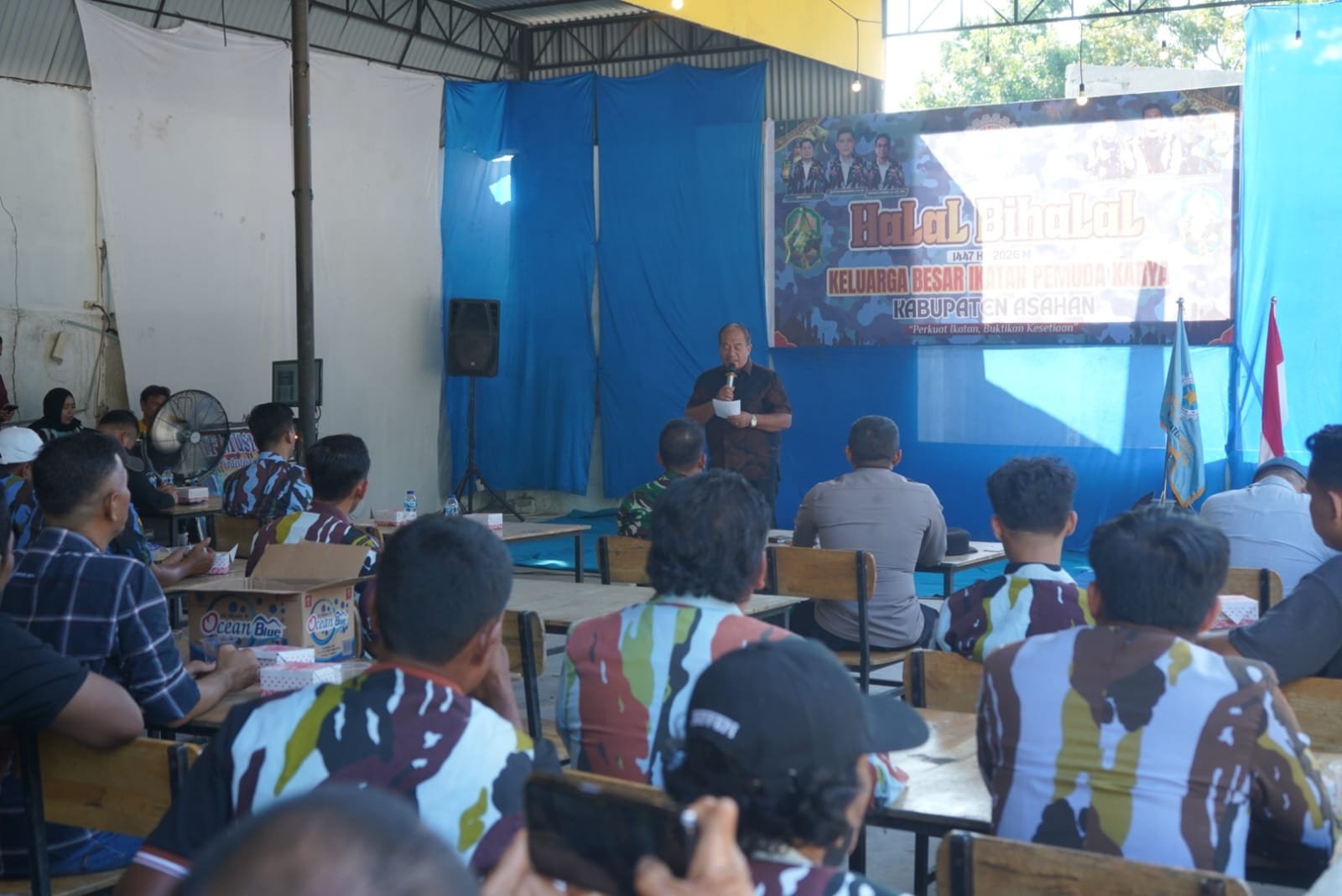 Taufik Zainal Abidin sampaikan kata sambutan diacara Halal Bihalal IPK Kabupaten Asahan.