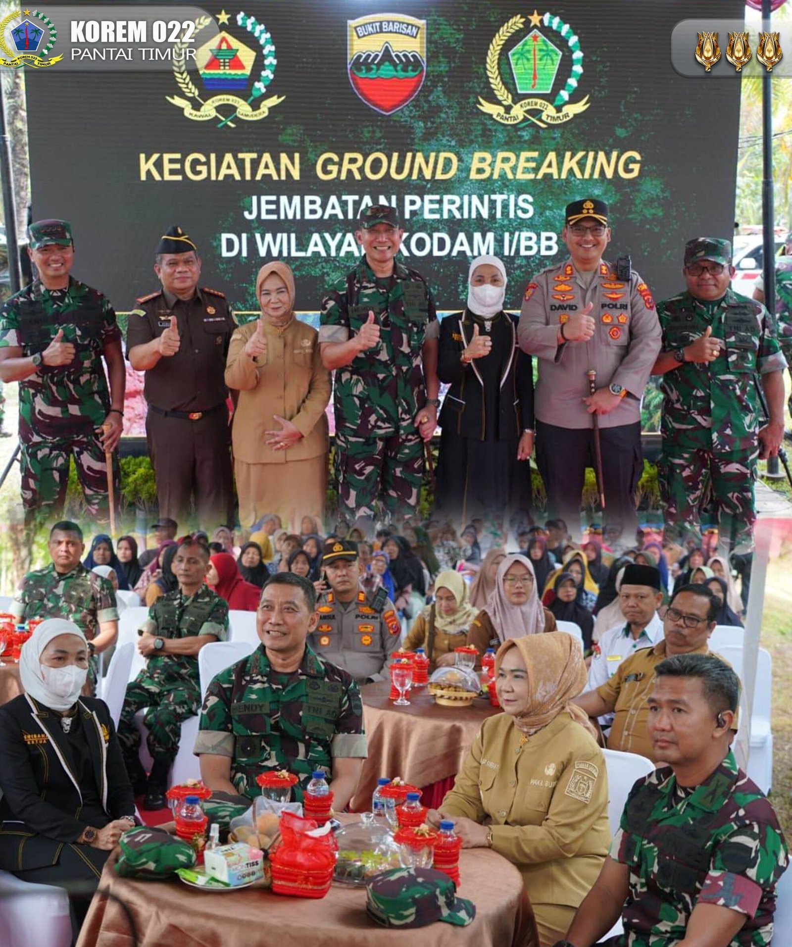 Danrem 022/PT Dampingi Pangdam I/BB Guncang Langkat Lewat Ground Breaking Pembangunan Jembatan Strategis.