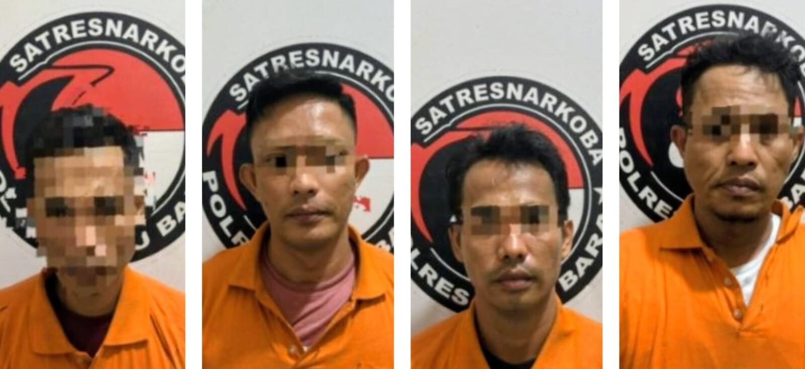 Ke 4 Tsk serta baranf bukti kini diamankan Satresnarkoba Pilres Batu Bara