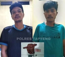 Dua pelaku Curas berinisial MYS (23) dan RDMH (30) saat diperiksa di Mapolres Tapteng