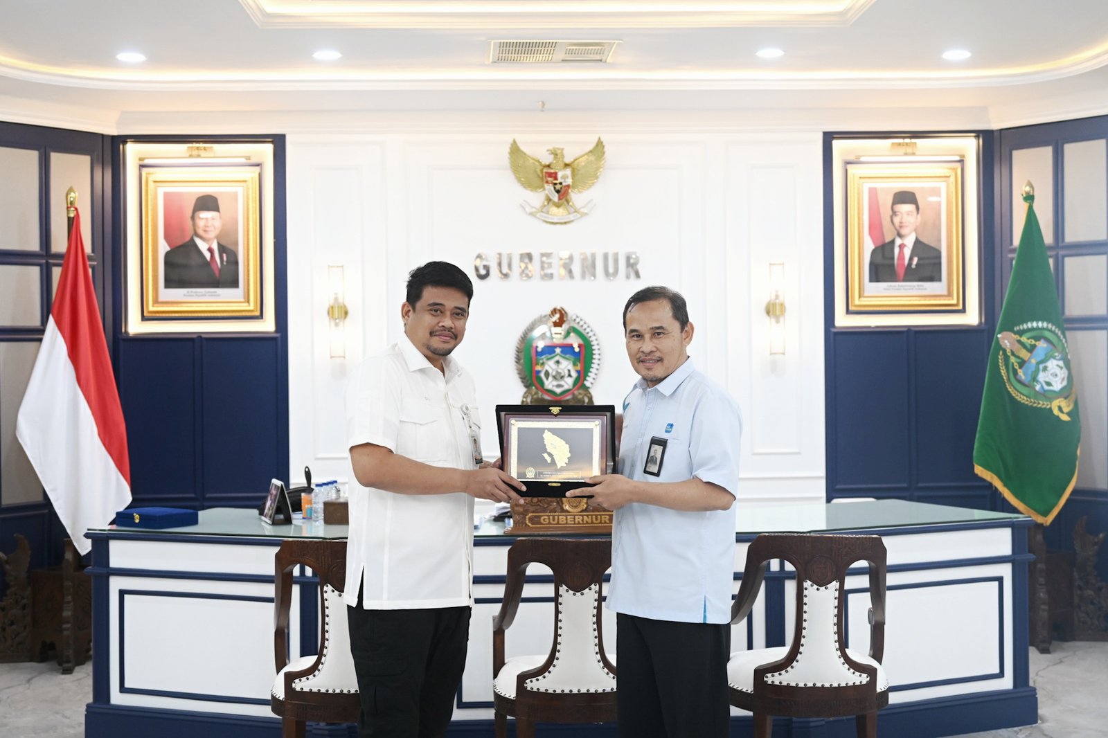 Gubernur Sumatera Utara (Sumut) Bobby Afif Nasution menerima audiensi GM. PLN Unit Induk Distribusi (UID) Wilayah Sumut di Ruang Kerja Gubernur Jalan Diponegoro Nomor 31 Medan, Selasa (26/5/2026).