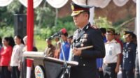 Kapolres Tapteng AKBP Muhammad Alan Haikel, saat memimpin upacara Harkitnas ke-118 di Kecamatan Tukka, Rabu (20/5/2026).*