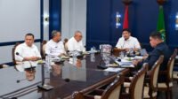Gubernur Sumut, Bobby Nasution menyalurkan Bagi Hasil Pajak Rokok Triwulan I Tahun 2026 dan Kurang Salur Bagi Hasil Pajak Provinsi Tahun 2024 & 2025 kepada Kabupaten / Kota se Sumut secara virtual dari Ruang Kerja Gubernur Sumut, Lantai 10, Kantor Gubernur Sumut, Jalan Diponegoro No. 30, Medan, Selasa (5/5/2026).