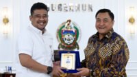 Gubernur Sumatera Utara (Sumut) Muhammad Bobby Afif Nasution menerima audiensi Kepala Badan Narkotika (BNN) Provinsi Sumut Brigjen Pol Tatar Nugroho beserta jajaran di ruang kerja Gubernur, lantai 10 Kantor Gubernur Sumut, Jalan Diponegoro nomor 30, Medan, Selasa (2/6/2026).