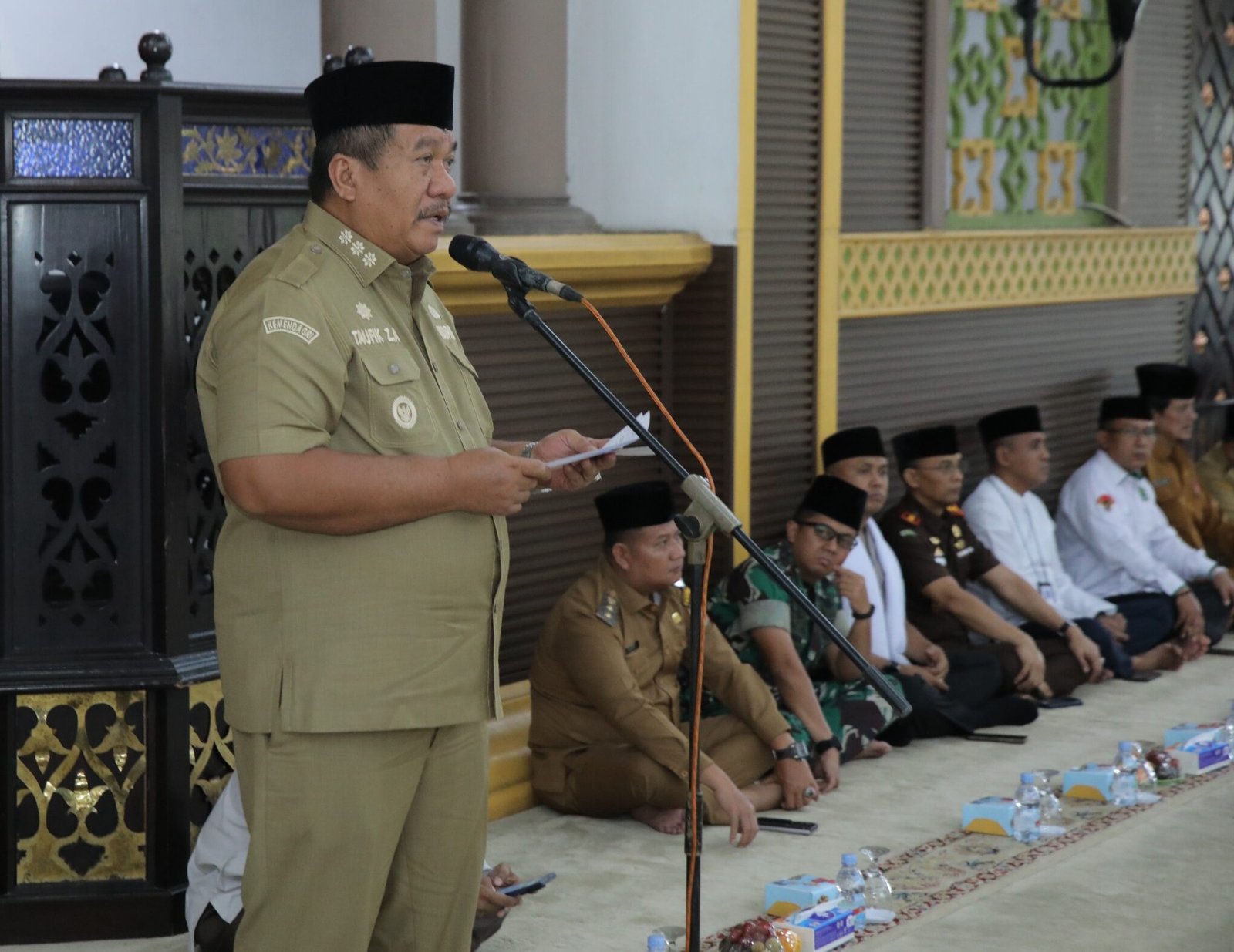 Bupati Asahan Taufik Zainal Abidin sampaikan kata sambutan di acara memperingati Tahun Baru Islam 1448 H*Foto/IMC/Sol#
