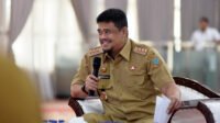 Gubernur Sumatera Utara (Sumut) Bobby Nasution melepas keberangkatan Kontingen Provinsi Sumut pada Pesta Paduan Suara Gerejawi (Pesparawi) Nasional XIV di Aula Tengku Rizal Nurdin Jalan Sudirman Kota Medan, baru-baru ini.