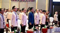 Gubernur Sumatera Utara (Sumut) Bobby Afif Nasution menghadiri pembukaan Rakernas XVIII APEKSI di Ballroom Grand City Hall, Jalan Balai Kota Nomor 1, Medan, Rabu (1/7/2026) malam.