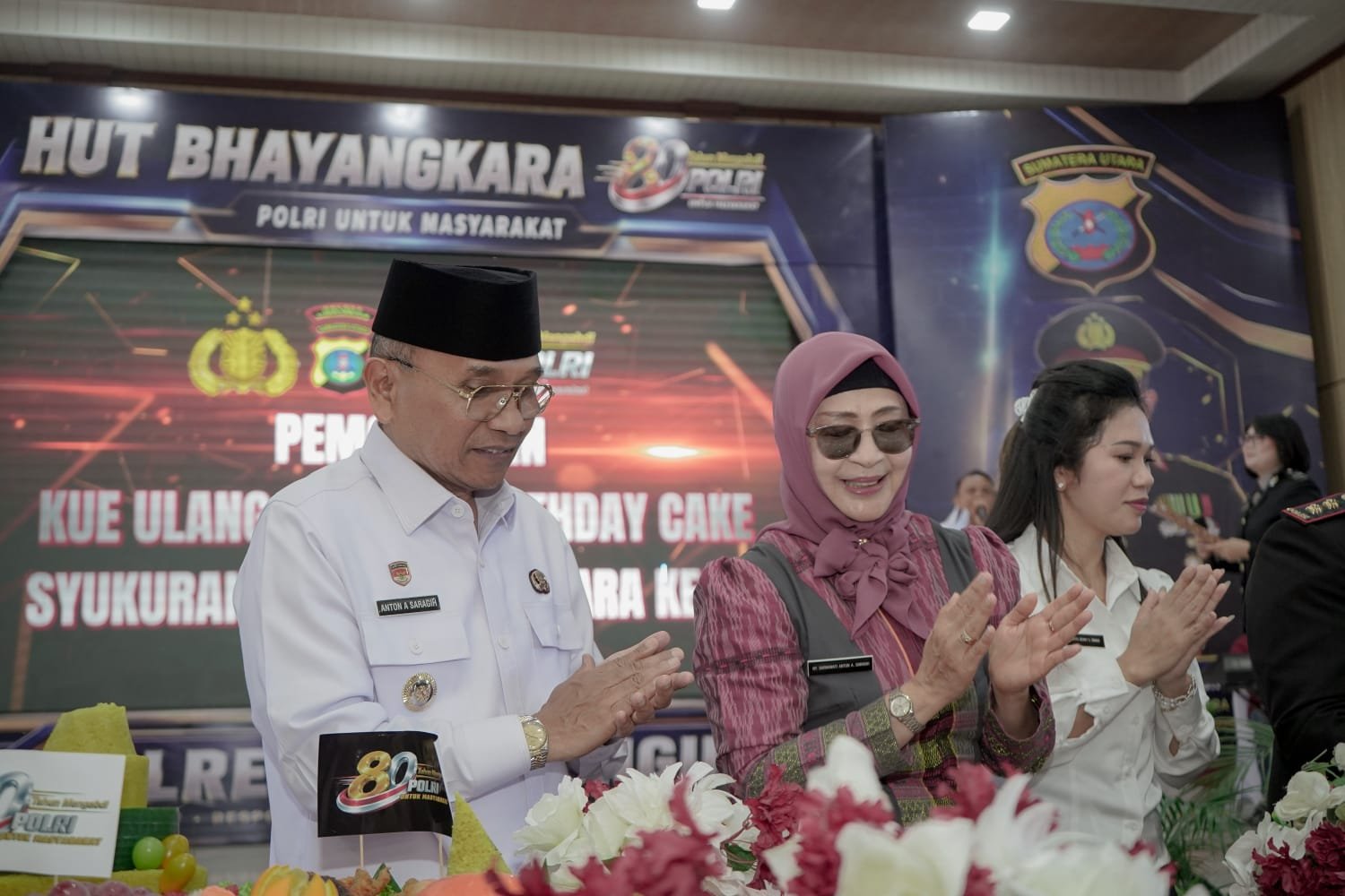 Bupati Simalungun saat hadiri Syukuran Hari Bhayangkara ke-80.
