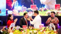 Gubernur Sumatera Utara (Sumut) Muhammad Bobby Afif Nasution menghadiri Rapat Kerja Nasional (Rakernas) Punguan Simbolon dohot Boruna Indonesia (PSBI) di Hotel Aryaduta, Jakarta, Selasa (7/7/2026).