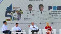 Temu Pers bersama panitia penyelenggara Pekan Raya Sumatera Utara (PRSU) ke-50 Tahun 2026 di Komplek PRSU (Panggung Keong Taman Budaya), Jalan Gatot Subroto Medan, Rabu (1/7/2026).