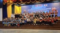 Sumut Juara Umum Para pemenang Kejuaraan Wushu Taolu Junior Wilayah Sumatera ke-3 Tahun 2026 diabadikan bersama.