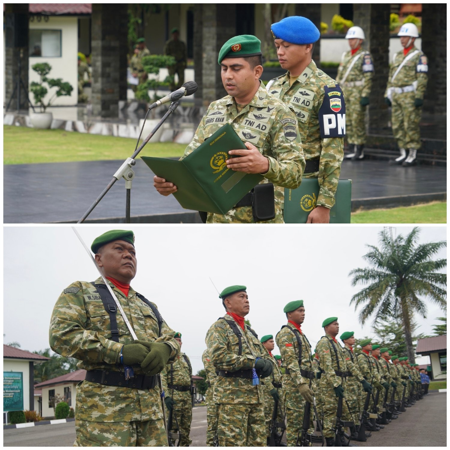 Danrem 022/Pantai Timur Kolonel Inf Sandi Kamidianto, S.I.P., M.I.P., saat bacakan amanat Menteri Pemuda dan Olahraga RI.