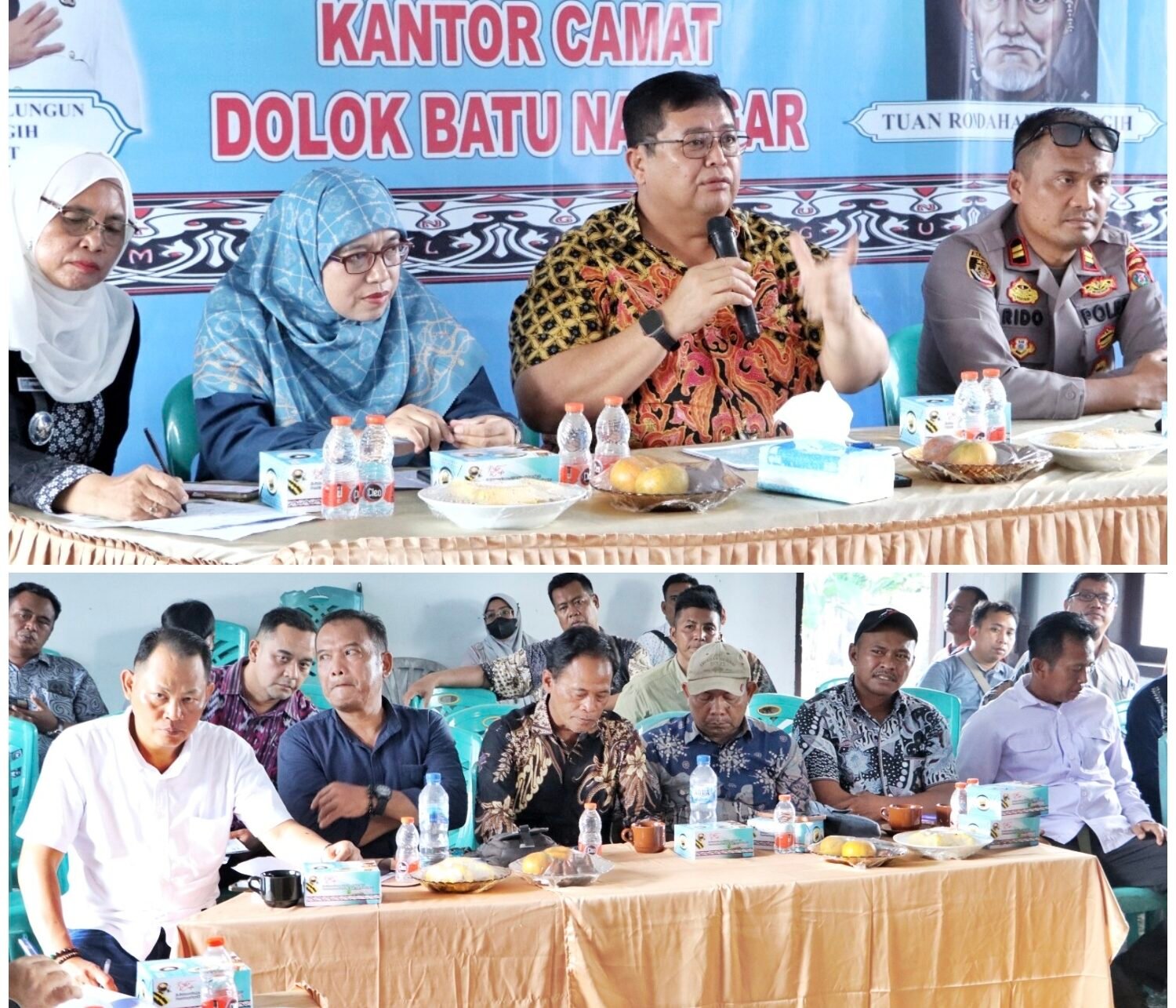 Sekda Simalungun Mixnon Simamora saat pimpin rapat koordinasi penanganan dan perbaikan Jalan. 